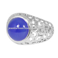 Blue Onyx Gemstone 925 Sterling Silver Ring Jewelry